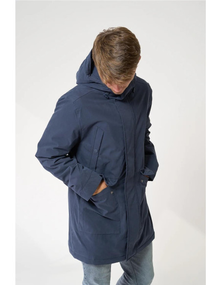 Abrigo 100% impermeable con borreguito Batela MARINO