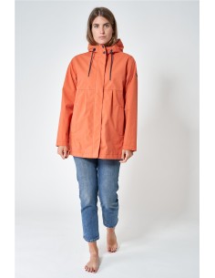 Impermeable o chubasquero de algodón y nailon Batela NARANJA