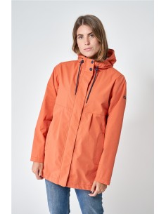 Impermeable o chubasquero de algodón y nailon Batela NARANJA 2