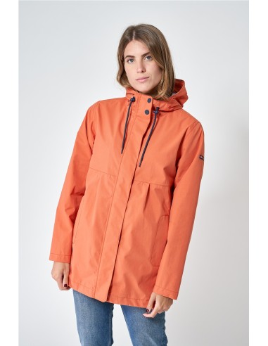 Impermeable o chubasquero de algodón y nailon Batela NARANJA