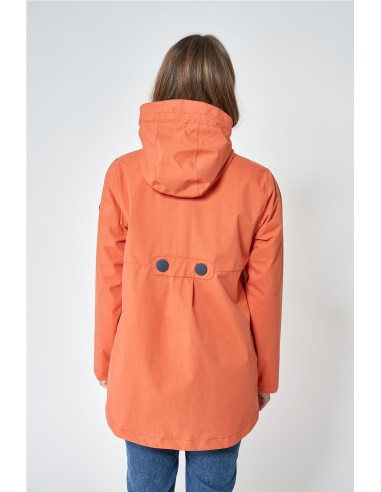Impermeable o chubasquero de algodón y nailon Batela NARANJA