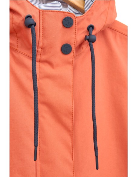 Impermeable o chubasquero de algodón y nailon Batela NARANJA