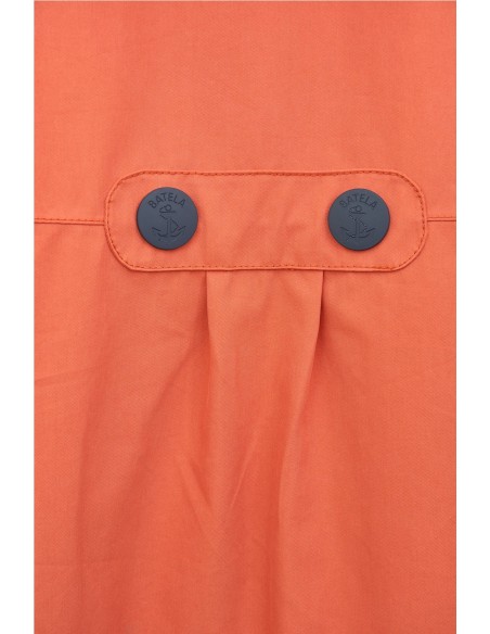 Impermeable o chubasquero de algodón y nailon Batela NARANJA
