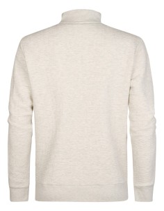 Suéter con cuello y cremallera para hombre Petrol BLANCO ROTO 2
