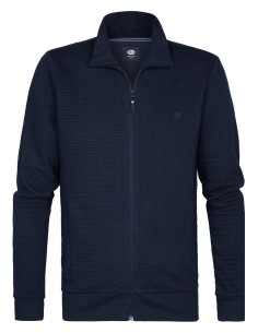 Suéter con cuello y cremallera para hombre Petrol AZUL