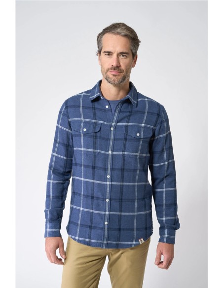 Camisa Batela manga larga estampado cuadros