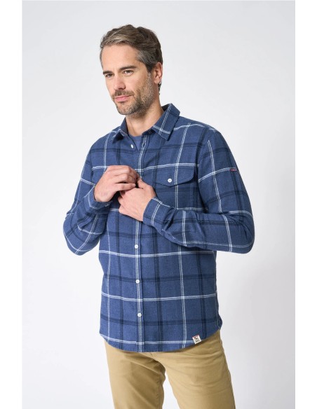 Camisa Batela manga larga estampado cuadros