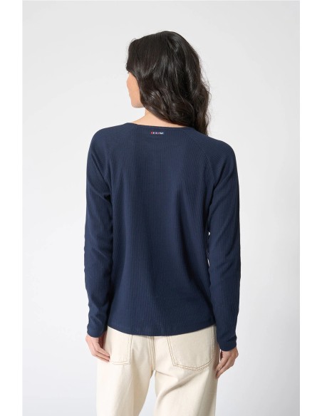 Camiseta Batela cotton rib botones en pecho