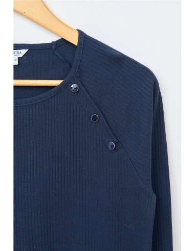 Camiseta Batela cotton rib botones en pecho