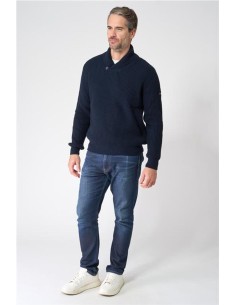 Jersey de Batela de lana con cuello chal