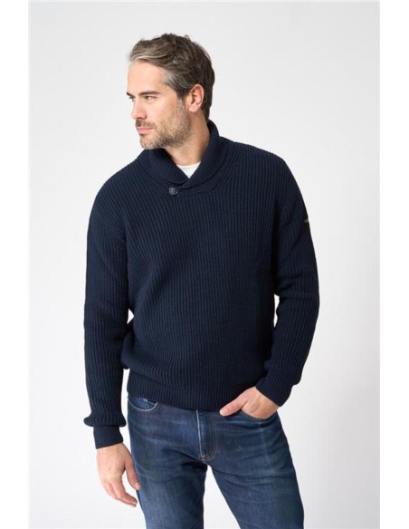 Jersey de Batela de lana con cuello chal