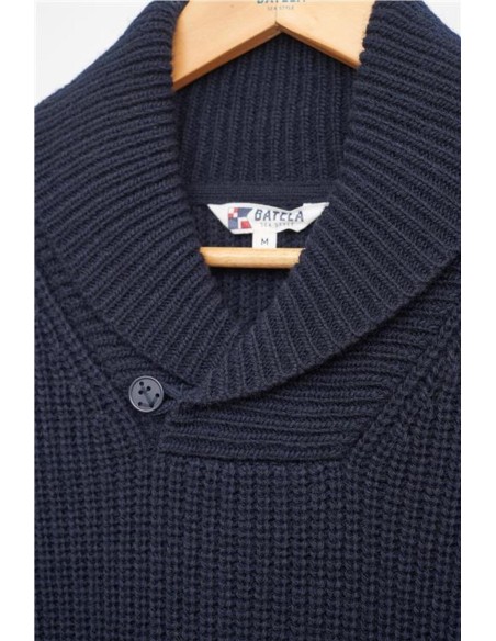 Jersey de Batela de lana con cuello chal