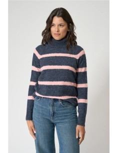 Jersey Batela punto cuello alto a rayas MARINO 2