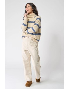 Jersey Batela punto cuello alto a rayas CRUDO RAYAS 2