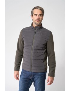 Chaqueta tejido combinado Batela KAKI 2