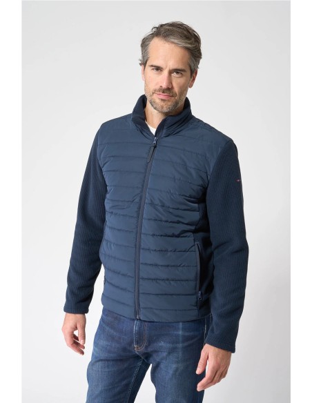 Chaqueta tejido combinado Batela MARINO