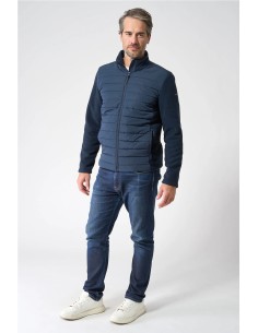 Chaqueta tejido combinado Batela MARINO 2