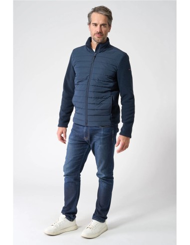 Chaqueta tejido combinado Batela MARINO