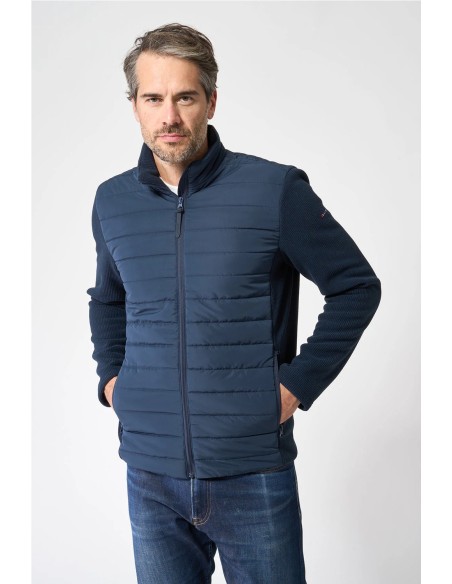 Chaqueta tejido combinado Batela MARINO