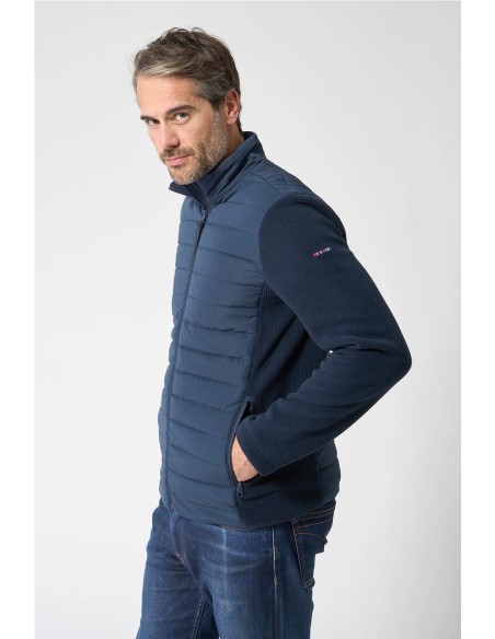 Chaqueta tejido combinado Batela MARINO