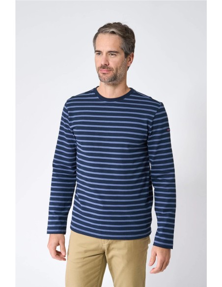 Camiseta Batela manga larga raya marinera GRIS AZUL