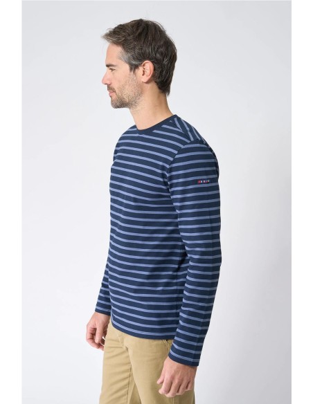 Camiseta Batela manga larga raya marinera GRIS AZUL