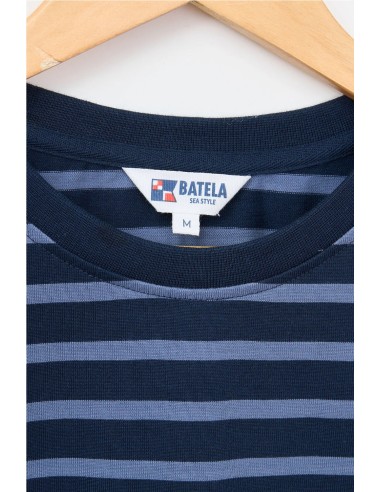 Camiseta Batela manga larga raya marinera GRIS AZUL