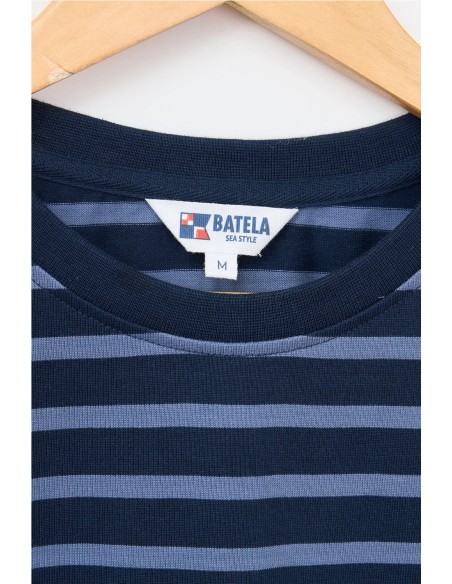 Camiseta Batela manga larga raya marinera GRIS AZUL