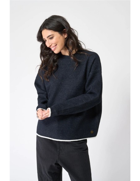 Jersey Batela punto básico raya contraste MARINO