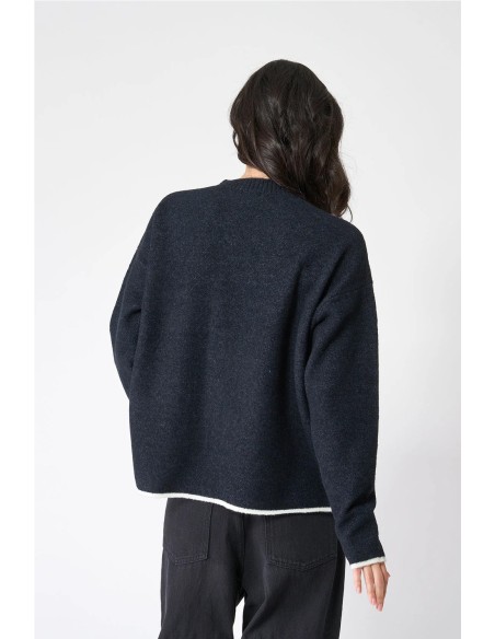 Jersey Batela punto básico raya contraste MARINO