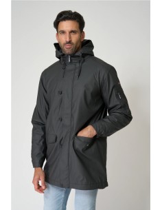 Chubasquero Batela con forro de pelo largo NEGRO