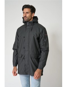 Chubasquero Batela con forro de pelo largo NEGRO 2