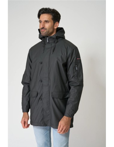 Chubasquero Batela con forro de pelo largo NEGRO