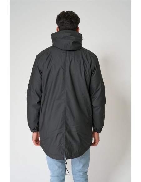 Chubasquero Batela con forro de pelo largo NEGRO