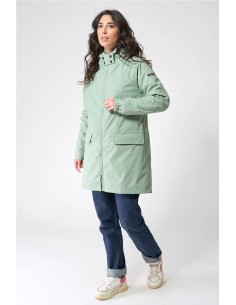 Chubasquero Batela con forro de pelo largo VERDE ICEBERG