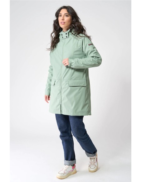 Chubasquero Batela con forro de pelo largo VERDE ICEBERG