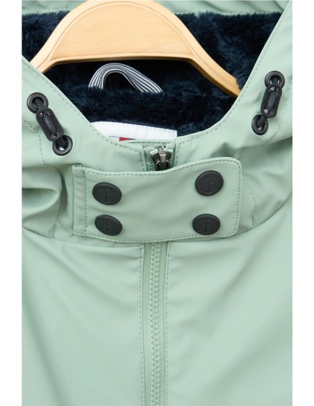 Chubasquero Batela con forro de pelo largo VERDE ICEBERG