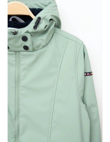 Chubasquero Batela con forro de pelo largo VERDE ICEBERG