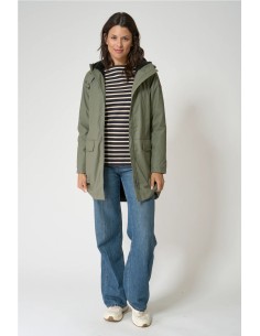 Chubasquero Batela con forro de pelo largo MULLED BASIL 2