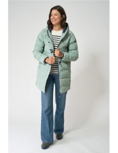 Abrigo Batela impermeable acolchado botones alamar VERDE ICEBERG 2