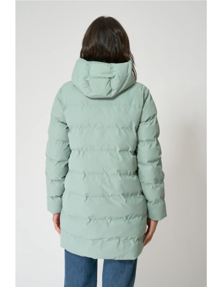 Abrigo Batela impermeable acolchado botones alamar VERDE ICEBERG