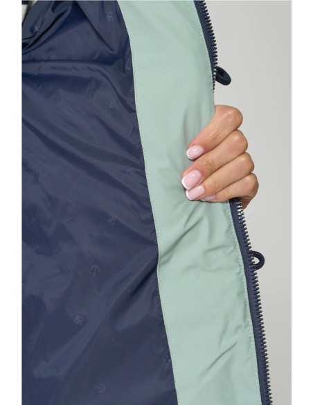 Abrigo Batela impermeable acolchado botones alamar VERDE ICEBERG