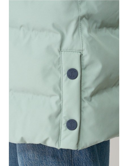 Abrigo Batela impermeable acolchado botones alamar VERDE ICEBERG