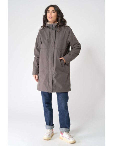 Abrigo Batela impermeable con forro interior borreguito KAKI