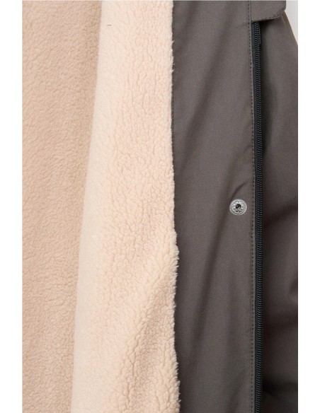 Abrigo Batela impermeable con forro interior borreguito KAKI