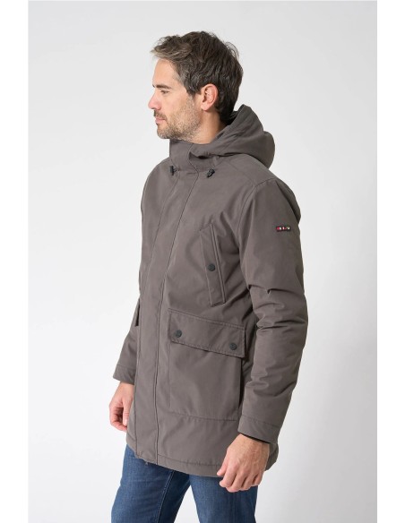 Abrigo Batela algodón 100% impermeable con borreguito interior KAKI