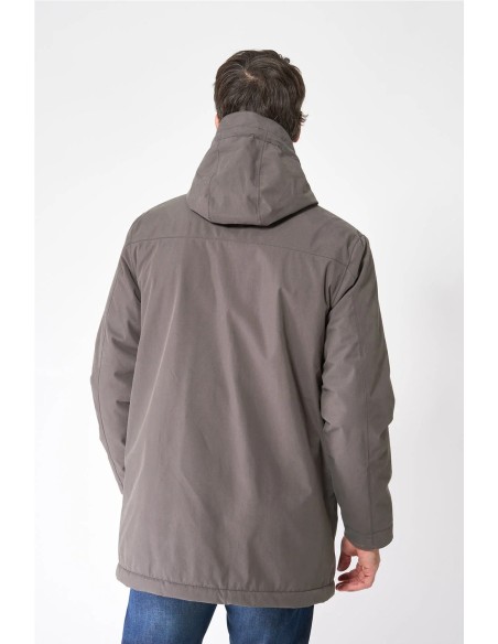 Abrigo Batela algodón 100% impermeable con borreguito interior KAKI