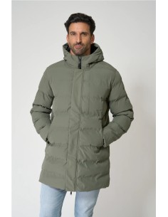 Abrigo puffy o chubasquero Batela 100% impermeable con capucha MULLED BASIL