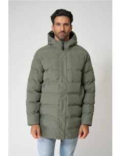Abrigo puffy o chubasquero Batela 100% impermeable con capucha MULLED BASIL 2