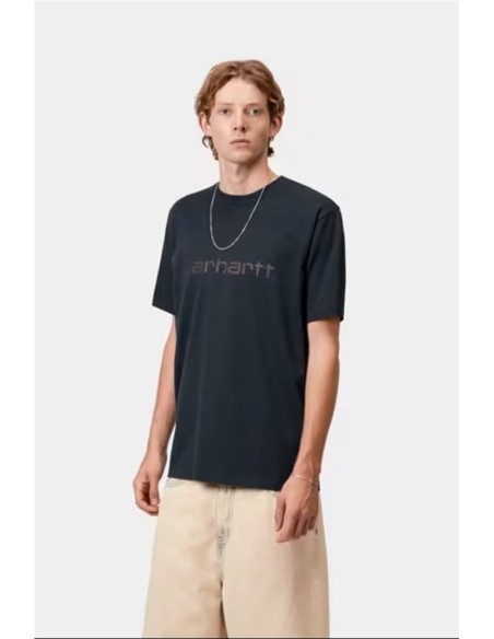 S/S Script T-Shirt - Camiseta CARHARTT WIP AZUL OSCURO